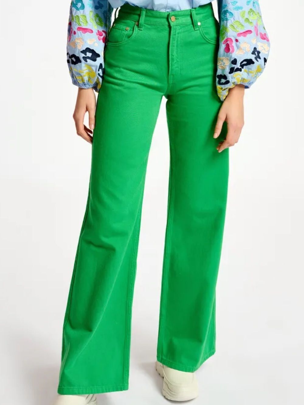 ESSENTIEL ANTWERP | Green denim straight-leg jeans - size 27